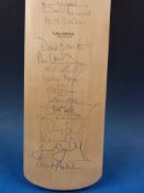 A signed cricket bat for Andy Stovold benefit, 1987,