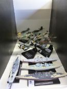 Six Corgi diecast model WWII aircraft together with four Atlas Editions diecast model ships