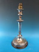 A Sheffield plate electric lamp