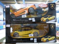 Two Raster 1:14 scale remote control Lamborghini Superleggeras,
