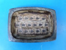 Royal Copenhagen Jorgen Mogensen glazed stoneware dish (21 x 15.