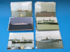 A quantity of 8x6 photographs of shipping including freight,