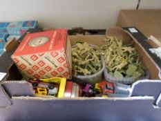 Various soldiers and diecast model vehicles