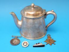 A Great Western Railways tea pot made by Mappin and Webb, with GWR crest to front,