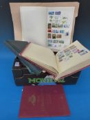 A box of albums and loose stamps,