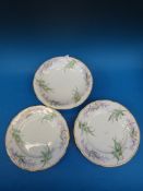 A Copeland five piece hand painted dessert service