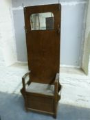 An oak hall seat/stand (W66, D31,