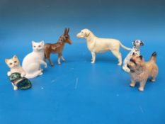 A Beswick donkey, Beswick dog,