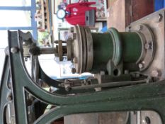 A large model live steam beam engine with 31cm diameter flywheel, approximately 40cm long beam,