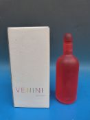 Venini Murano glass bottle in orange with matt finish,