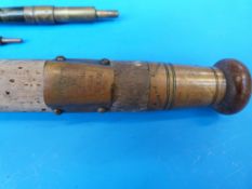 A Hardy 'W' vintage trout fishing rod (three piece) with a spare top section,