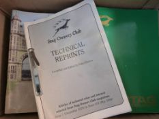 A quantity of Triumph Stag automobilia including a technical manual,