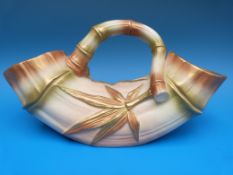 A Royal Worcester blush ivory tusk vase (shape number 858)