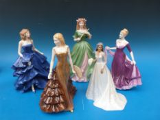 Two Royal Worcester figurines Laura and Amber and a Coalport figurine Ellie,