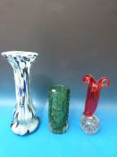 A Whitefriars Geoffrey Baxter textured bark vase, 19cm tall,