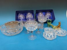 A collection of glassware to include four Royal Doulton crystal brandy glasses (in original boxes)