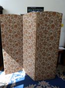 An Arts and Crafts style three-fold room screen,