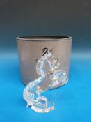 Swarovski crystal model of a rearing horse in original box