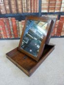 A 19thC mahogany campaign mirror (length 42cm)