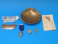 Two Isle of Man Tramways interest enamel medals, one for Past President and named to John F Cameron,