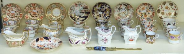 A large collection of late 18th/19thC teaware including several small sets, Wedgwood, Derby,