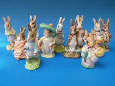 Eleven Royal Albert Beatrix Potter figures (six with boxes)
