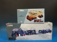 Two Corgi Heavy Haulage 1:50 scale diecast model vehicles;