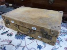 A 1920's vellum suitcase,