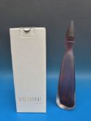 Venini Murano glass bottle in amethyst with matt finish,