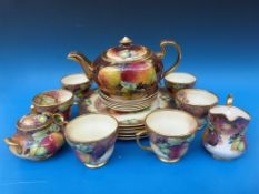 A Limehouse Studio six setting tea service including sugar bowl,
