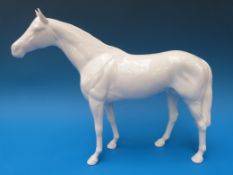 A large Beswick racehorse in rare white gloss