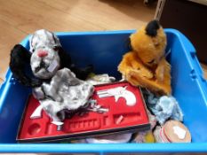 A collection of toys to include Chad Valley Sooty and Sweep puppets, Matchbox diecast models,