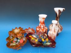 A collection of Murano and other studio glassware