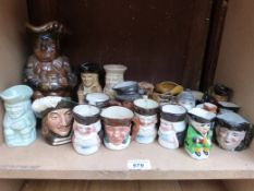 A large collection of miniature and other Toby jugs to include Royal Doulton, Grafton, Wood,
