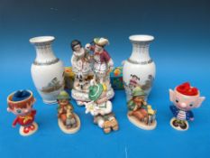 Mixed Goebel and other ceramics including Chinese vases,