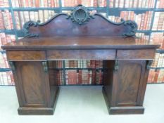 A Victorian mahogany twin pedestal sideboard (W161, D58,