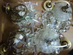 Four drop glass chandeliers