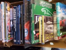 A quantity of books relating to Jaguar and Daimler cars including some model specific books