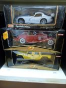Nine Maisto diecast model vehicles all in original boxes