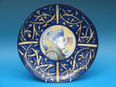 An unusual Spode Arts and Crafts plate with Papal religious subject.