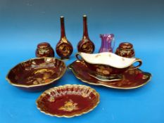 A quantity of Carltonware and Crown Devon red lustre ware china,