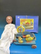 A Bayko building set together with a Tri-ang Rolls Royce,