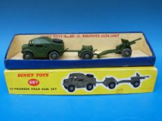Dinky Toys 25-pounder field gun 697 in original box.