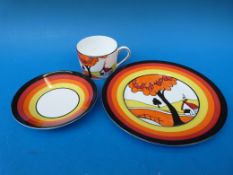 A Wedgwood Clarice Cliff Genius collection trio (in original box)