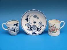 An 18thC Liverpool Christian enamelled coffee can together with a Liverpool cup and saucer