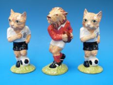 Two Football Felines by Beswick,