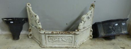 A 19thC cast iron corner washbasin or similar, the bracket marked Rd No.