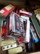 Over 60 mainly Corgi diecast model buses, coaches and trams,