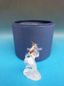 Swarovski crystal model of two kingfishers on a branch in original box
