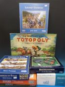 A Jaques of London wooden skittles set together with a Gibsons backgammon set in a carrying case,